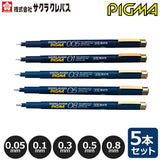 Sakura Pigma Micron Pen 5/Pkg Black Ink