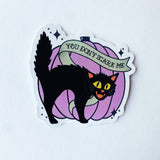 Scared Halloween Pumpkin Black Cat Sticker