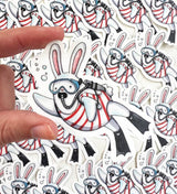 Scuba Diver Bunny Sticker