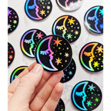 Sleepy Moon Holographic Sticker