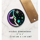 Sleepy Moon Holographic Sticker