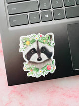 Spring Raccoon Vinyl Sticker