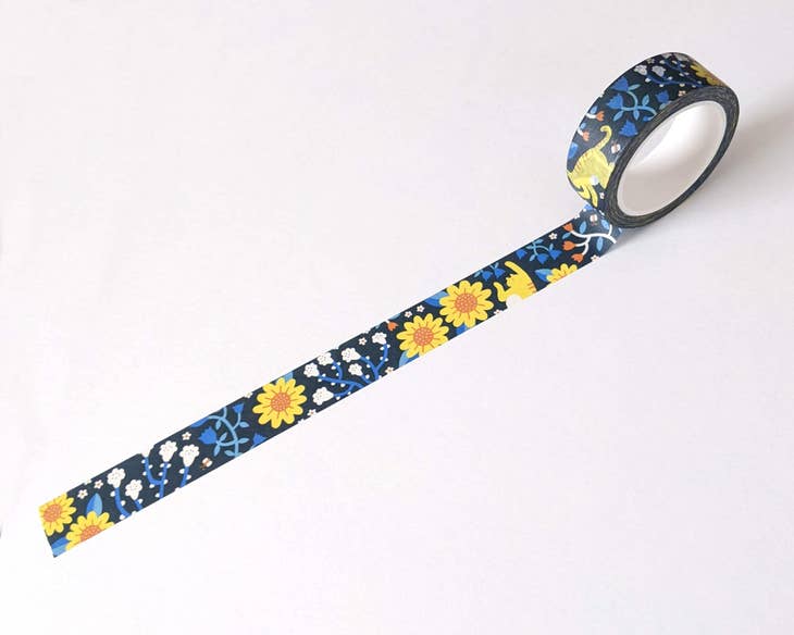 Sunflower Cats Washi Tape Keaton Flowers