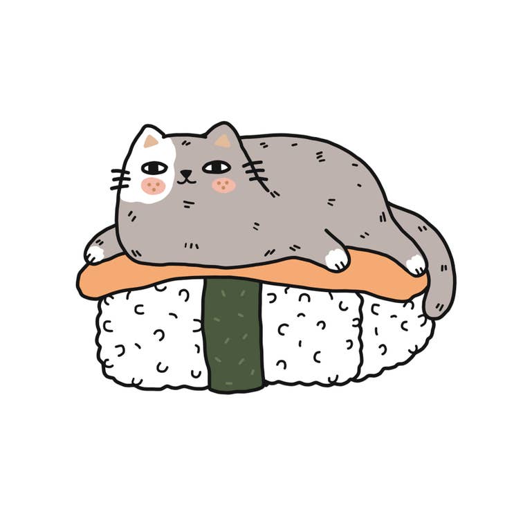 Sushi Cat Nigiri Sticker Little Craft Place