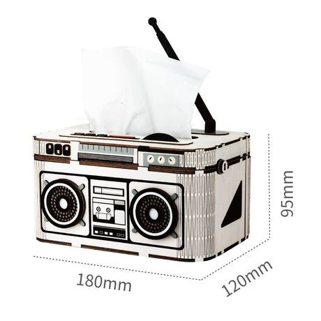 Radio Tissue Box DIY Wooden Desk Organizer