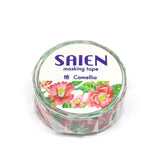 Cinta washi con flores de camelia SAIEN