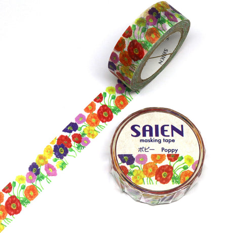 Poppy Flower Japanese Washi Tape SAIEN