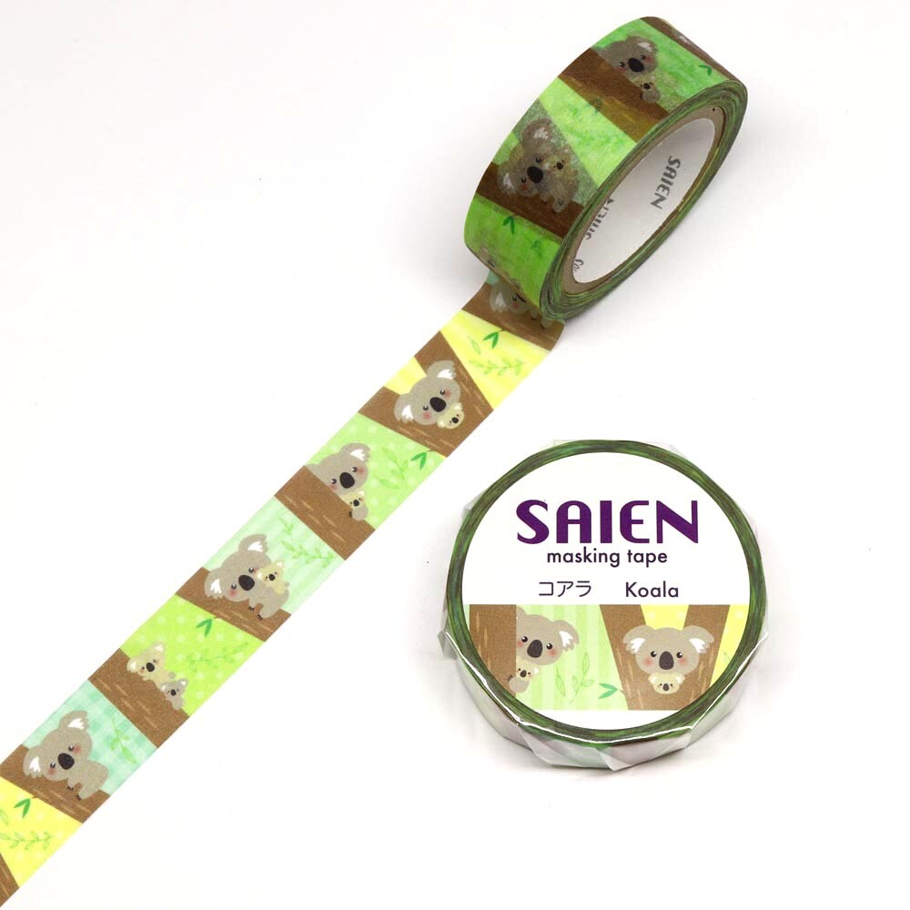 Cinta adhesiva washi con diseño de oso koala SAIEN 