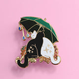 Umbrella cats enamel pin