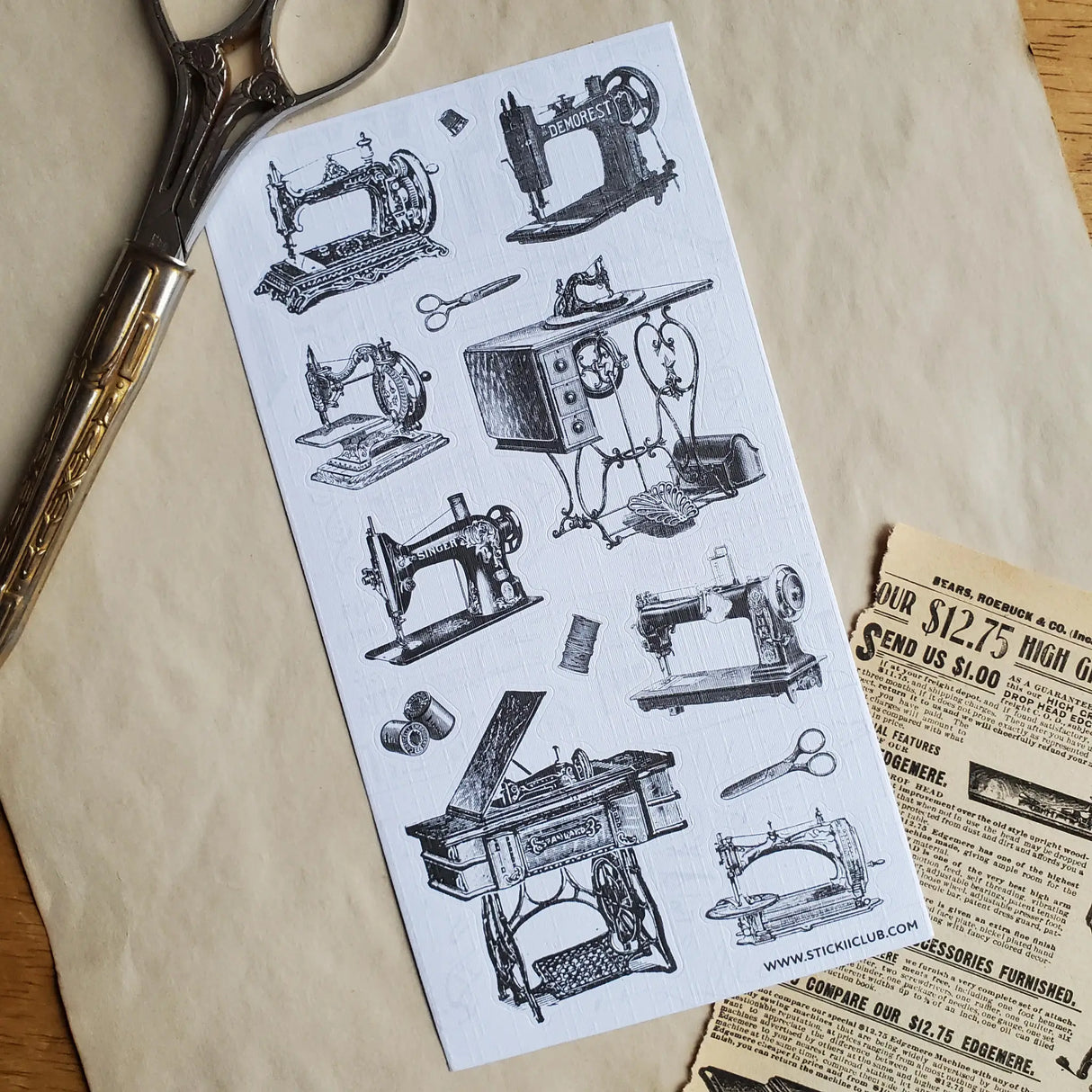 Victorian Sewing Machines Sticker Sheet