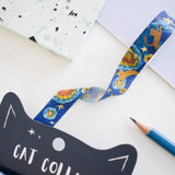 This Washi Tape has a Vincent Van Gogh inspired cat illustration.