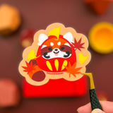 Red Panda Daruma Japantown Vinyl Sticker