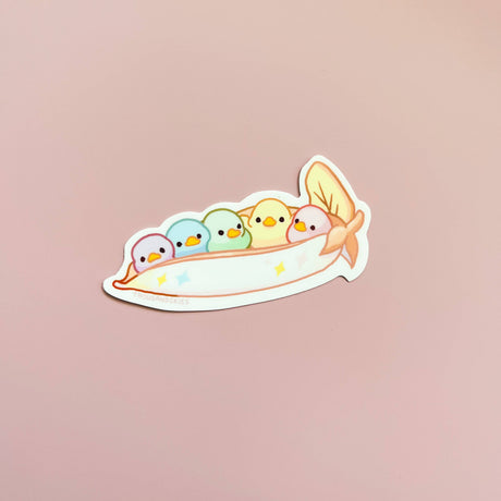 Rainbow Peapod Duckies Vinyl Sticker