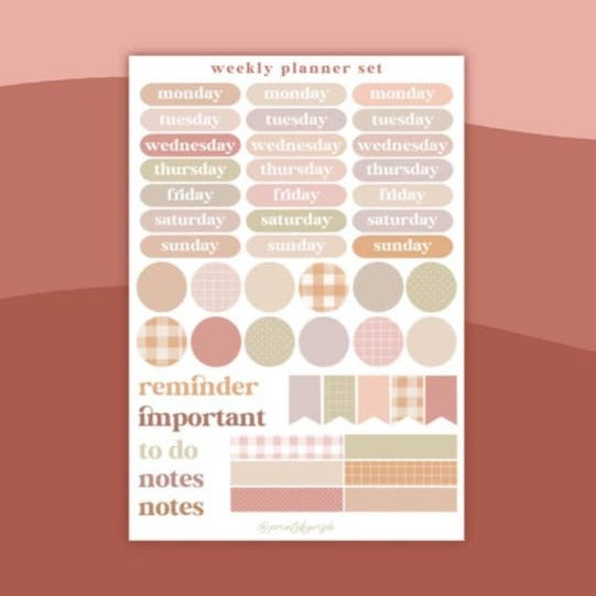 Weekly Planner Set Sticker Neutral