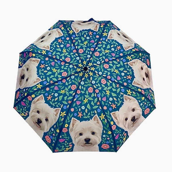 Westie Florals West Highland Terrier Umbrella