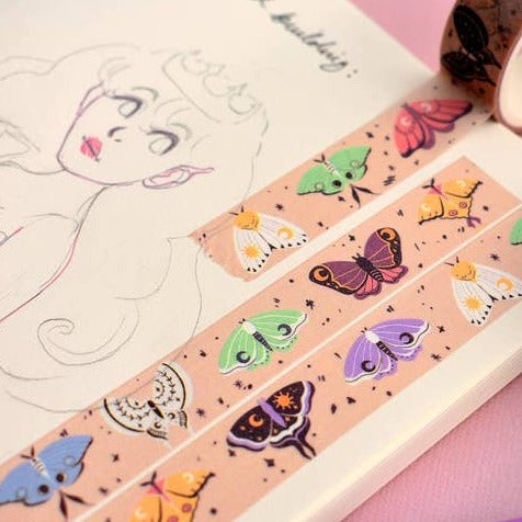 Whimsical Moths Washi Tape