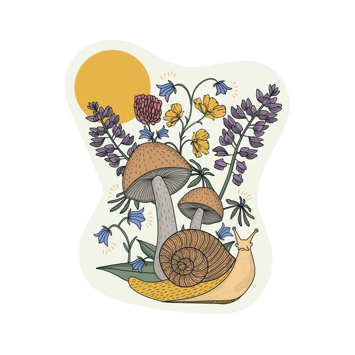 Woodland Creatures Sweet Little Snail Vinyl Sticker