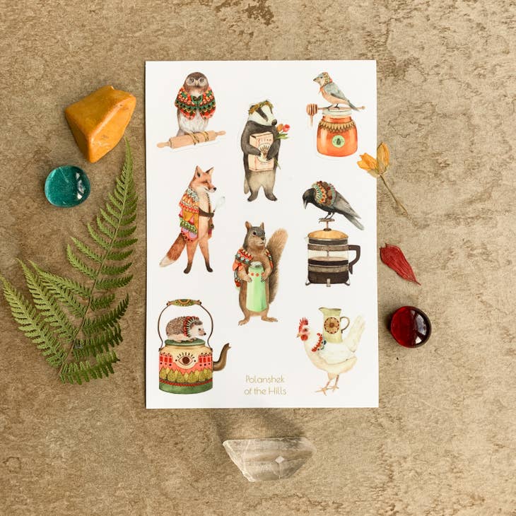 Polanshek of the Hills Woodland Kitchen Sticker Sheet