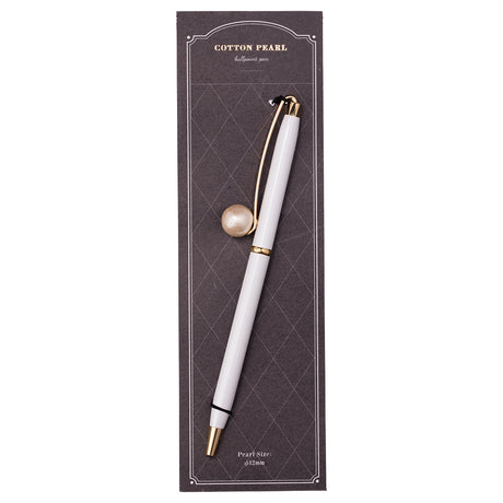 Cotton Pearl Ballpoint Pen White. An impressive cotton pearl gives an elegant impression Enjoy your own style with this ballpoint pen!