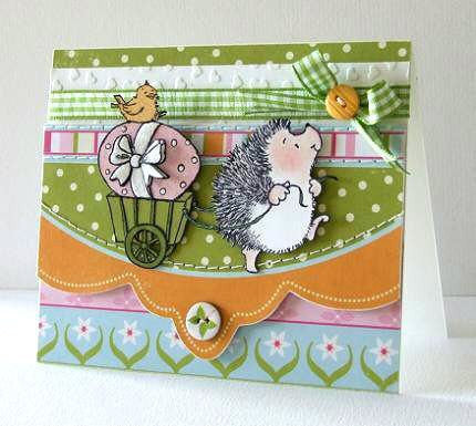 Easter Exchange Hedgehog Rubber Stamp