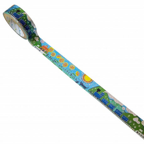 Summer Day Song Washi Tape Shinzi Katoh Design Sunflower Field and Train