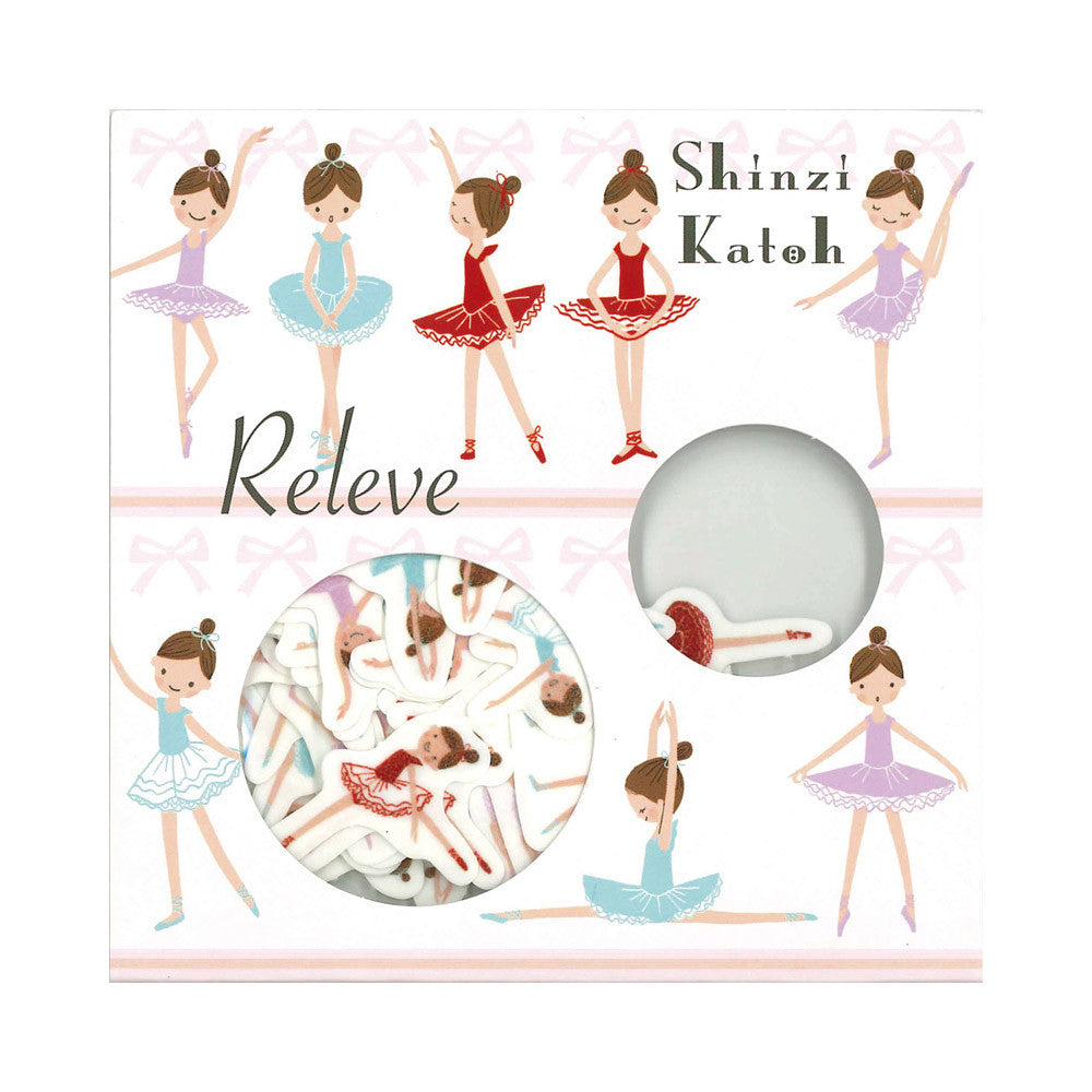 Ballet Dancer Releve Flake Sticker Shinzi Katoh 64pcs