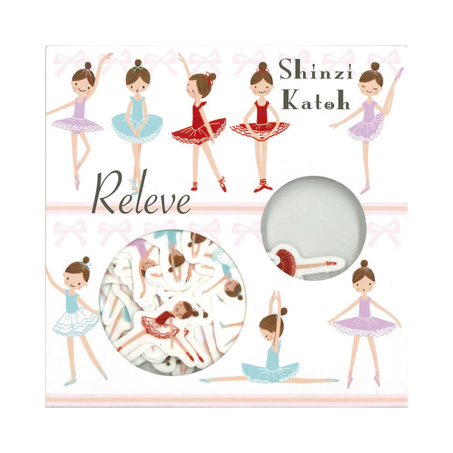 Ballet Dancer Releve Flake Sticker Shinzi Katoh 64pcs