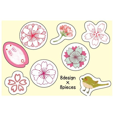 Sakura Cherry Blossom Flake Sticker Shinzi Katoh 64pcs