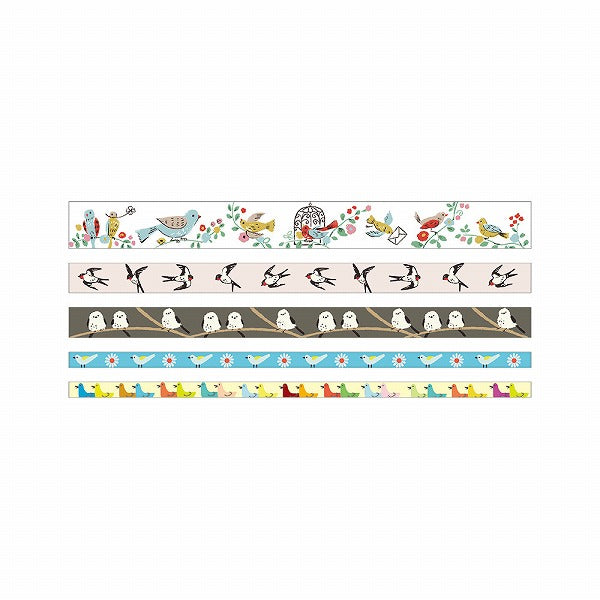 Birds Mini Washi Matchbox (5 rolls)