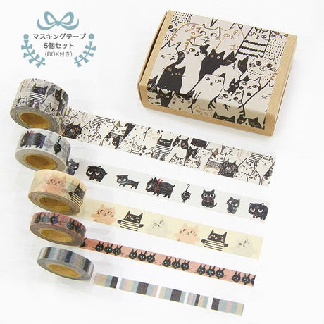 Cats Mini Washi Matchbox (5 rolls) Shinzi Katoh