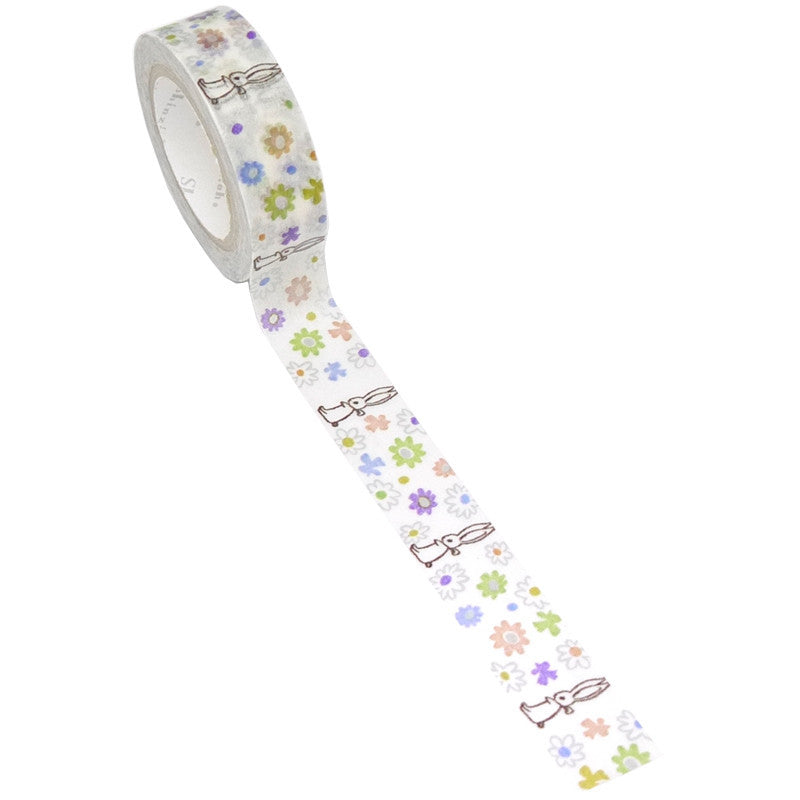 Rabbit & Flower Washi Tape • Shinzi Katoh Design Japanese Washi Tape