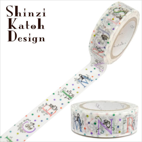 Cinta washi con animales del alfabeto • Cinta washi japonesa con diseño de Shinzi Katoh 