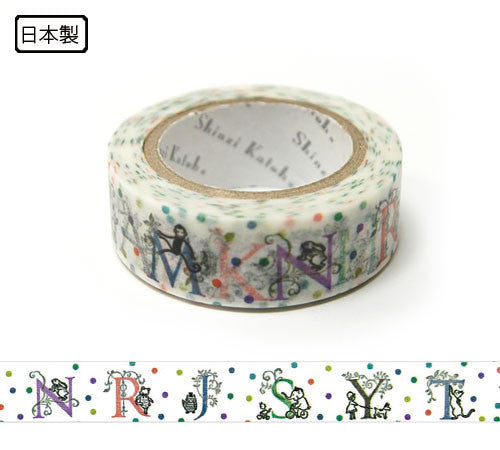 Cinta washi con animales del alfabeto • Cinta washi japonesa con diseño de Shinzi Katoh 