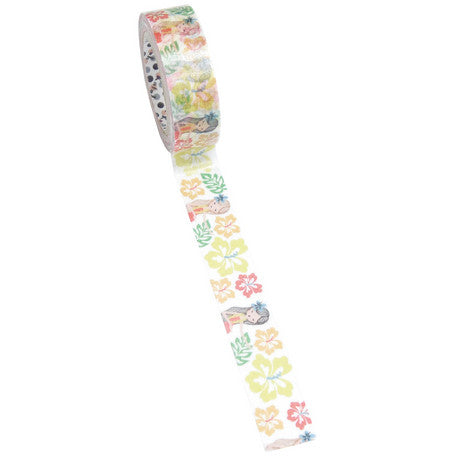 Hula Girl Hibiscus Masking Tape • Shinzi Katoh Design Japanese Washi Tape