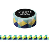 Retro Block Pattern Japanese Washi Tape • Multi Line Masté Masking Tape