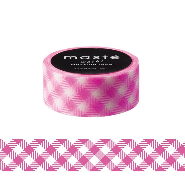 Neon Magenta Check Washi Tape Maste