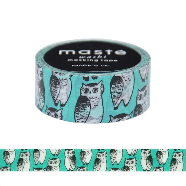 Owl marble SUD Masté Japanese Masking Tape • Drawn with unique and in detail. Made in Japan.