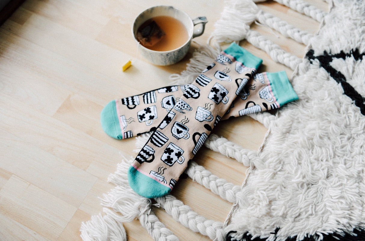 Mug Life Crew Cut Socks Woven Pear